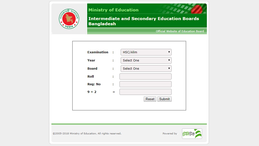 hsc result 2018 Education Board Bangladesh